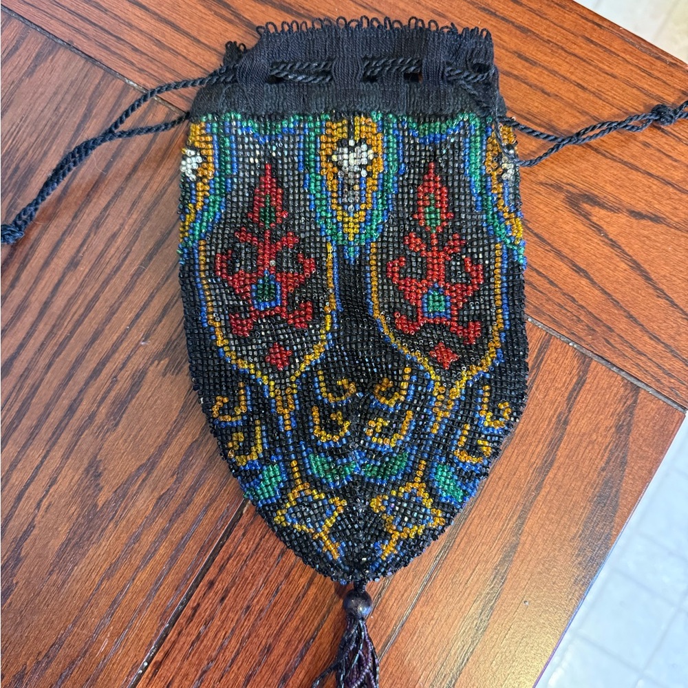 Antique Victorian Micro-Beaded Multicolor Purse